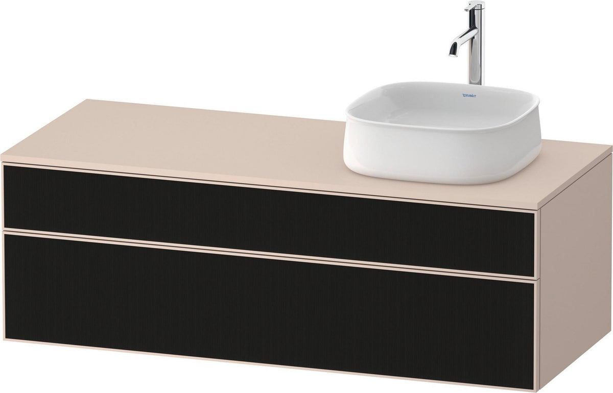 Duravit Zencha Konsolen-Waschtischunterbau 1300 mm Eiche Anthrazit wandhängend