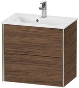 DURAVIT Waschtischunterbau XVIU 610x560x390mm 2 Schubkästen mit Nussbaum-Einrichtung, s-matt