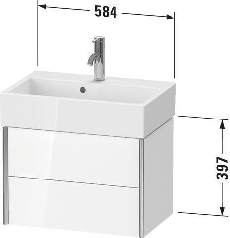 Duravit XViu Waschtischunterbau 584 mm 2 Schubkästen Compact s-matt