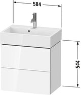 Duravit L-Cube Waschtischunterbau 584 mm taupe supermatt mit 2 Schubkästen und Tip-On-Technik