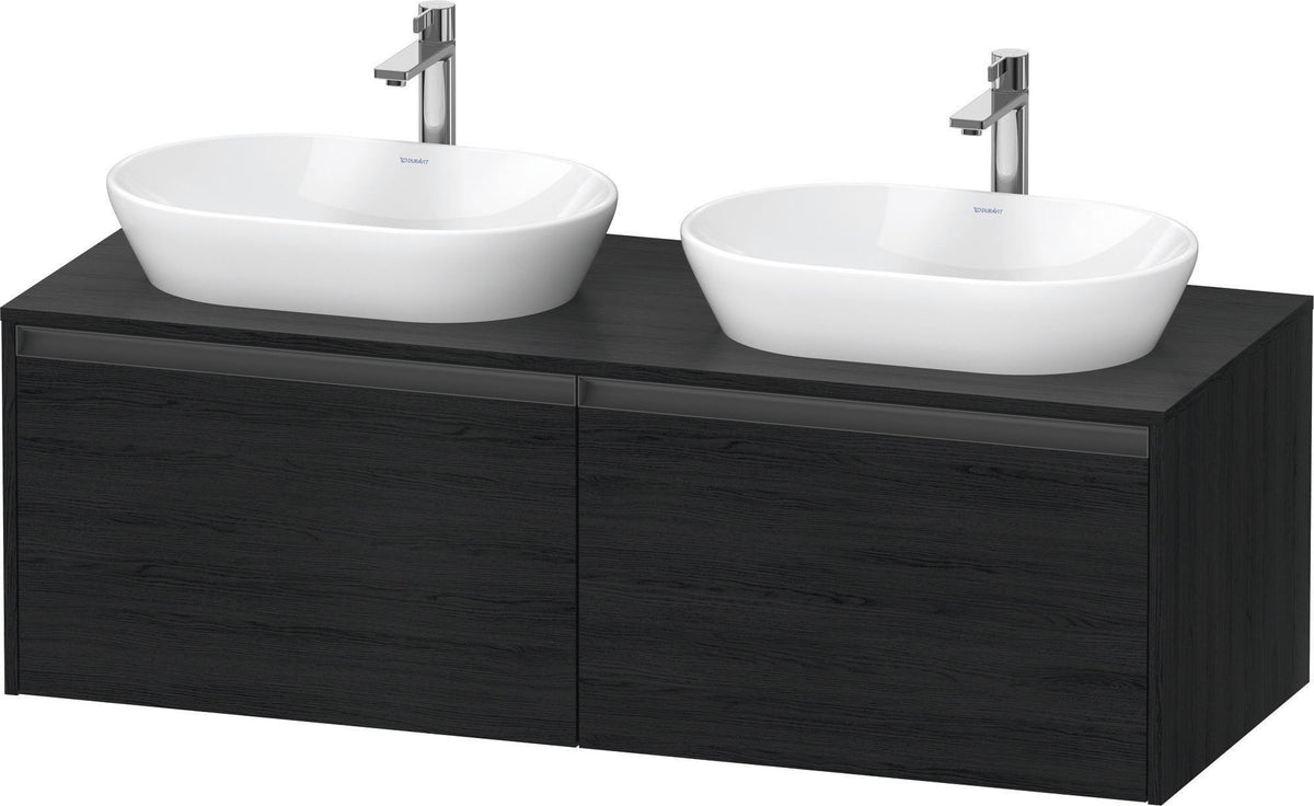 Duravit Ketho.2 Konsolen-Waschtischunterbau 1400 mm Betongrau Matt mit 2 Auszügen