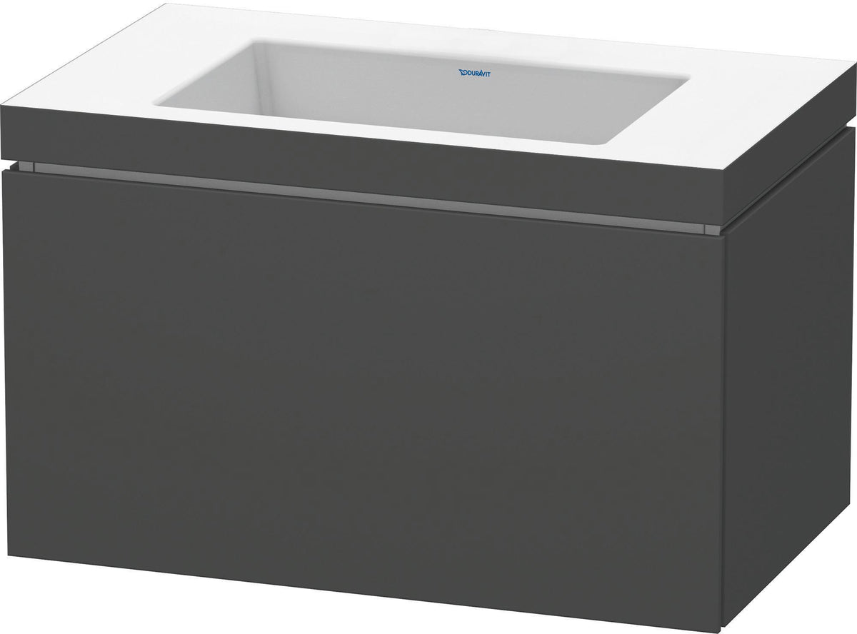 DURAVIT L-Cube c-bonded Waschtischset 800 mm mit Vero Air, graphit matt, 1 Auszug