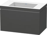 DURAVIT L-Cube c-bonded Waschtischset 800 mm mit Vero Air, graphit matt, 1 Auszug