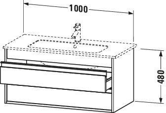 DURAVIT Ketho Waschtischunterbau 1000 mm mit 2 Schubkästen, Weiß Matt, wandhängend