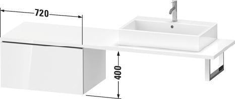 DURAVIT L-Cube Unterschrank 720 mm weiß matt – 1 Auszug, wandhängend, Tip-on