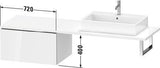 DURAVIT L-Cube Unterschrank 720 mm weiß matt – 1 Auszug, wandhängend, Tip-on