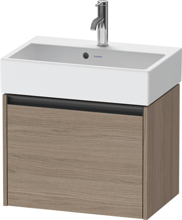 Duravit Ketho.2 Waschtischunterbau 584 mm Eiche Terra Matt mit 1 Auszug – Wandhängend