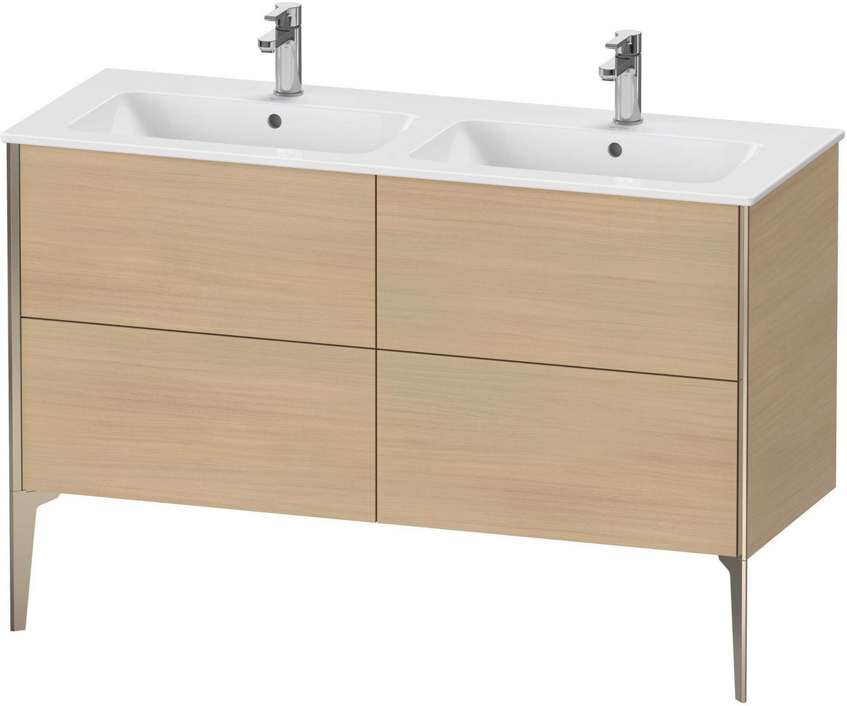 DURAVIT XViu Waschtischunterbau bodenstehend 1280 mm, 4 Auszüge, weiß matt – Tip-On