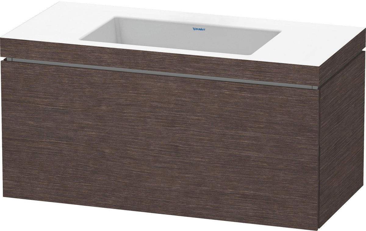Duravit L-Cube c-bonded Waschtischset 1000 mm Mediterrane Eiche mit Tip-on-Auszug