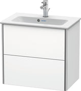 DURAVIT XSquare Waschtischunterbau 610 mm, 2 Schubkästen, Weiß Seidenmatt, Tip-On