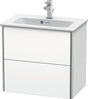 DURAVIT XSquare Waschtischunterbau 610 mm, 2 Schubkästen, Weiß Seidenmatt, Tip-On
