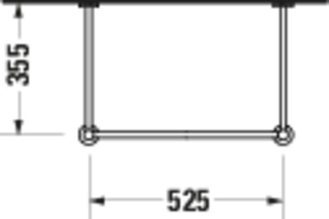 DURAVIT Metallkonsole Vero Air höhenverstellbar 355x525 mm Chrom für Waschtisch 236860