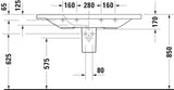 DURAVIT DuraStyle Möbelwaschtisch 1200 mm weiß WonderGliss mit Überlauf und Hahnlochbank