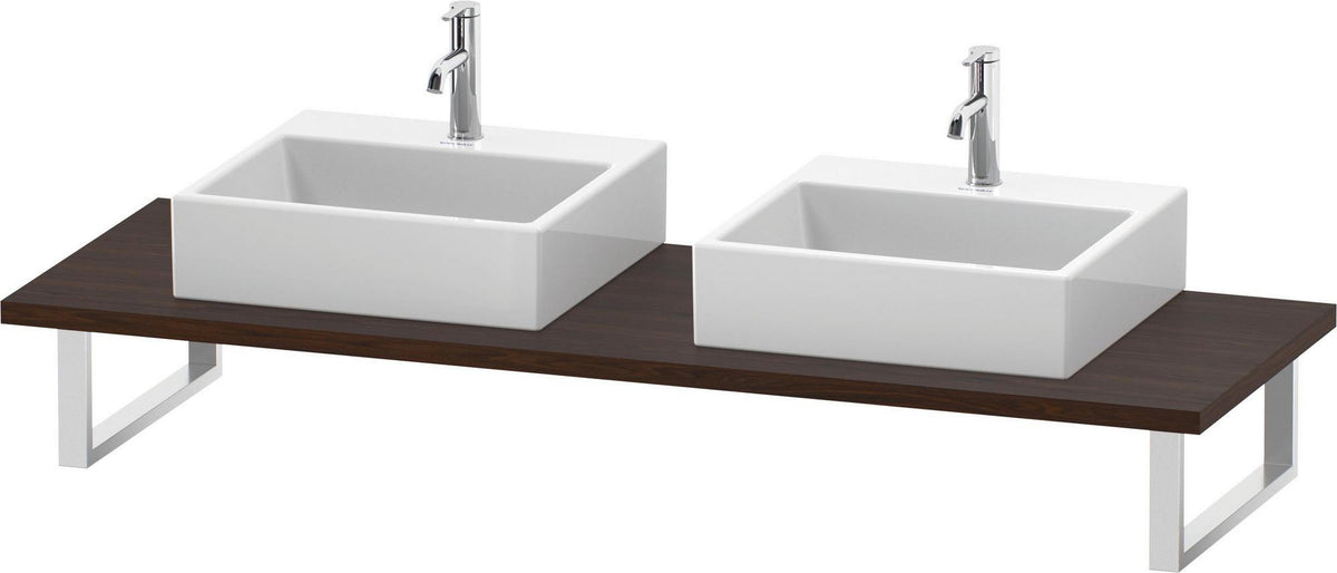 Duravit L-Cube Konsole variabel – 2 Ausschnitte, 550 mm Tiefe, Weiß Matt