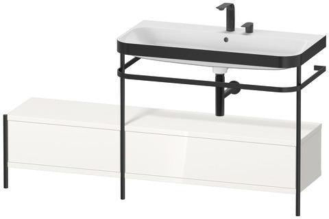 Duravit Waschtischunterbau Happy D.2 Plus 1600x490mm mit Metallkonsole und Handtuchhalter supermatt