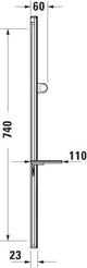 DURAVIT Brausestange mit Ablage 800 mm, Schwarz Matt – Höhenverstellbar & Verdeckte Befestigung