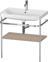 DURAVIT Happy D.2 c-shaped Waschtisch-Set 775 mm mit Metallkonsole, taupe seidenmatt