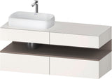 Duravit Qatego Konsolenwaschtischunterbau 1400 mm weiß hochglanz mit Eiche schwarz Nische