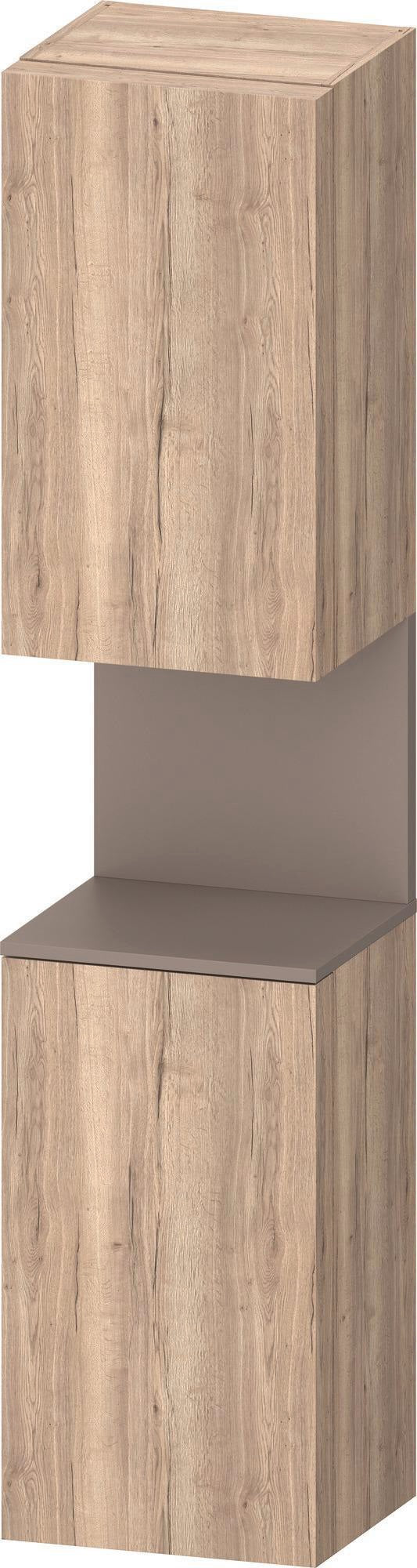DURAVIT Qatego Hochschrank 400 mm Eiche Schwarz Matt – 2 Türen, Soft-Close, Tip-on