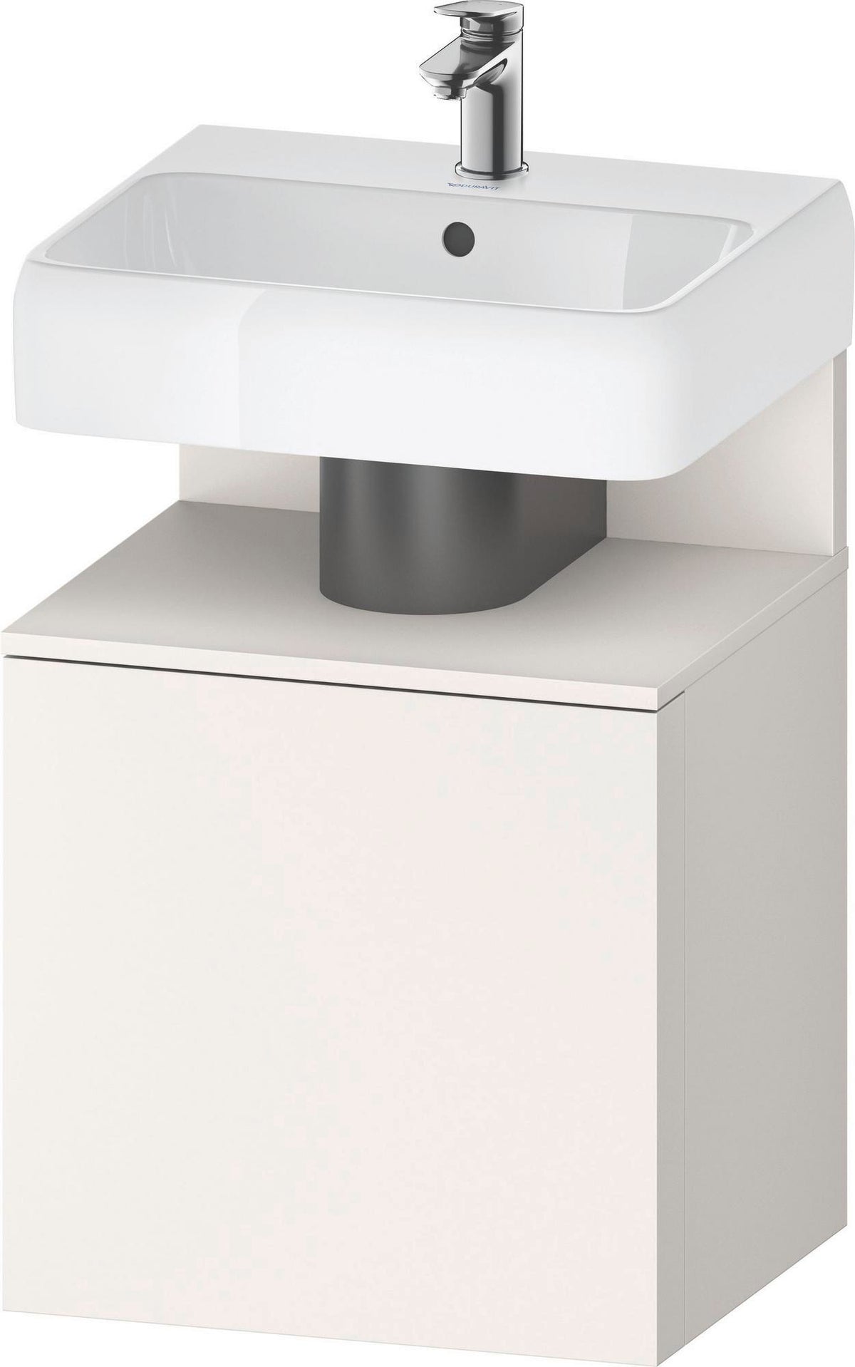 DURAVIT Qatego Waschtischunterbau 490 mm wandhängend, 1 Tür links, Weiß Matt mit Eiche Schwarz Nische