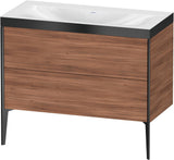 DURAVIT XViu c-bonded Waschtischunterbauset 1000 mm Nussbaum Schwarz Matt 2 Auszüge