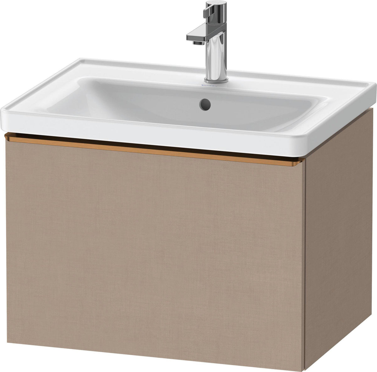 Duravit D-Neo Waschtischunterbau 634 mm betongrau matt mit Bronze-Griff und Soft-Close-Auszug