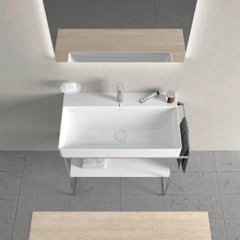 Duravit DuraSquare Metallkonsole höhenverstellbar mit Handtuchhalter links/rechts, chrom