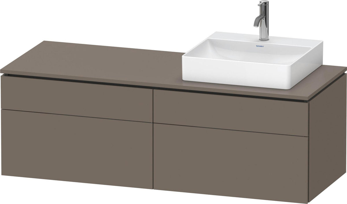 DURAVIT L-Cube Waschtischunterbau 1420 mm Taupe supermatt mit Tip-on und Soft-Close