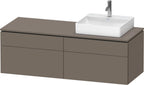 flannel grey seidenmatt / Mitteldichte Faserplatte (MDF) / 2 Schubkästen, 2 Auszüge