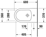 DURAVIT Stand-Bidet ME by Starck 600 mm Weiß Seidenmatt mit Hahnlochbank