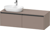 Duravit Ketho.2 Konsolen-Waschtischunterbau 1400 mm Betongrau Matt mit 2 Auszügen