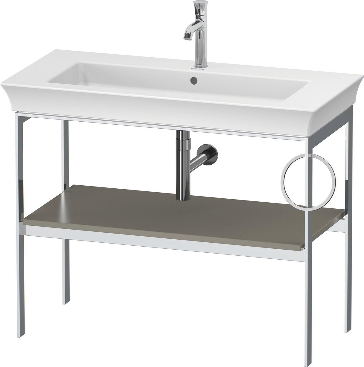 DURAVIT White Tulip Metallkonsole 984 mm von Philippe Starck – Höhenverstellbar, Weiß Seidenmatt