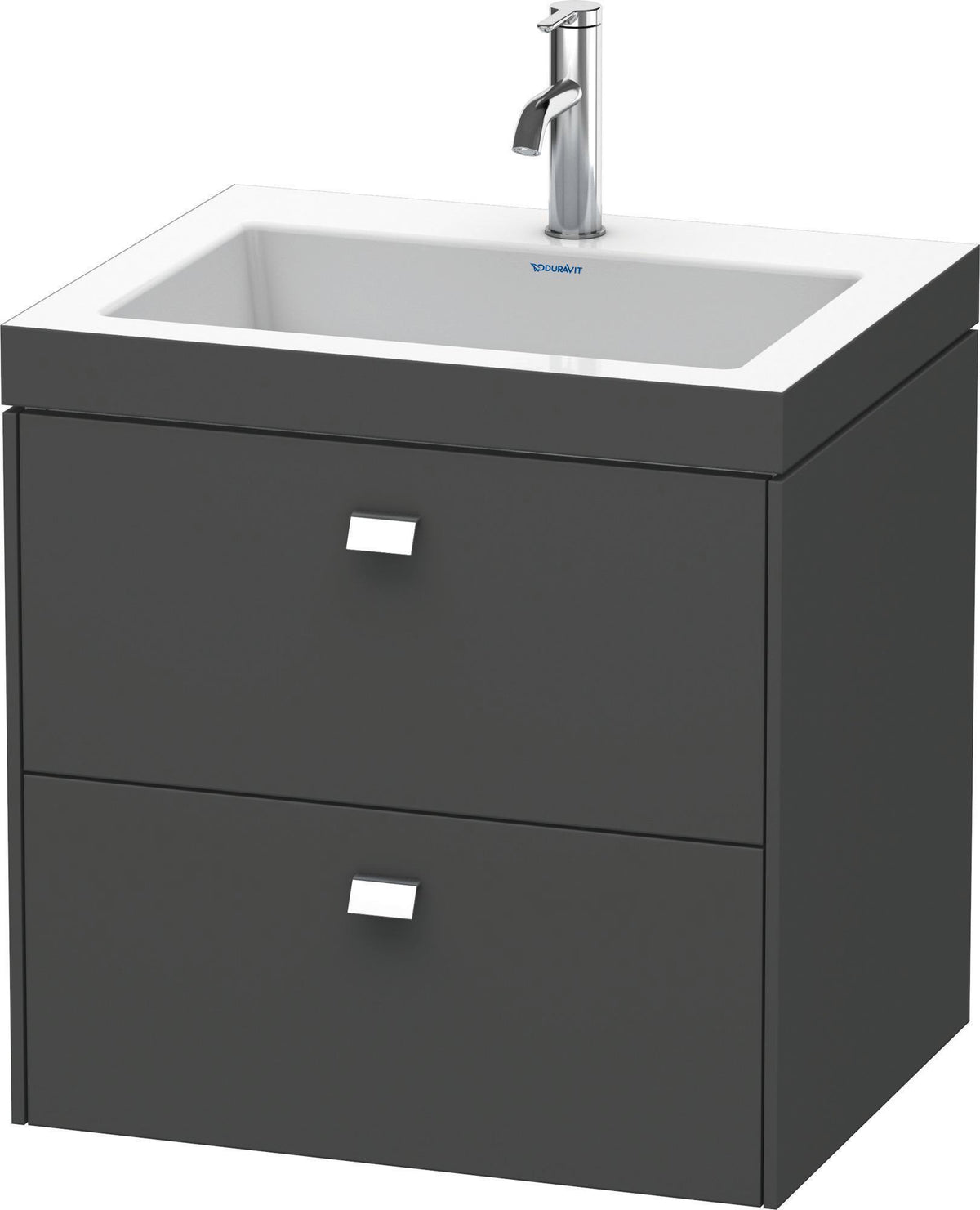 Duravit Brioso c-bonded Waschtischset 613x600x480 mm mit 2 Schubkästen, Chrom/Betongrau Matt