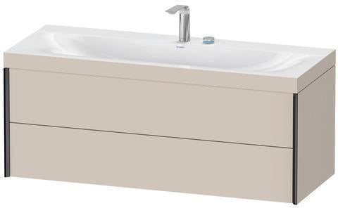 Duravit XVIU Möbelwaschtischset 1200x480mm mit Viu Waschtisch, Nussbaum Mitte, wandhängend