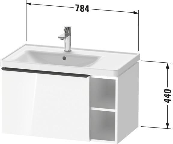 Duravit D-Neo Waschtischunterbau 784 mm Eiche Terra Matt mit Auszug und Soft-Close