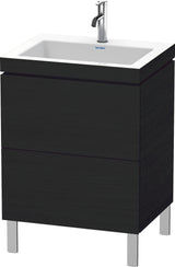 Duravit L-Cube Waschtischset 698x600x480 mm Eiche Schwarz c-bonded mit 2 Auszügen und Tip-On-Technik