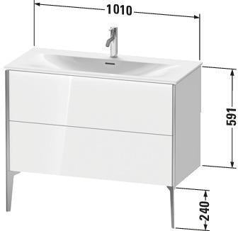 Duravit XVIU Waschtischunterbau 1010 mm mit 2 Auszügen in Champagner Matt – Badmöbel für Viu 234410