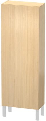 Duravit L-Cube Halbhochschrank 500 mm, 1 Tür links, betongrau matt, wandhängend, Soft-Close