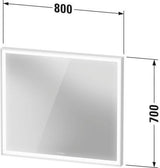 DURAVIT L-Cube Lichtspiegel 650x700 mm, graphit matt, LED, Sensorschalter, IP44