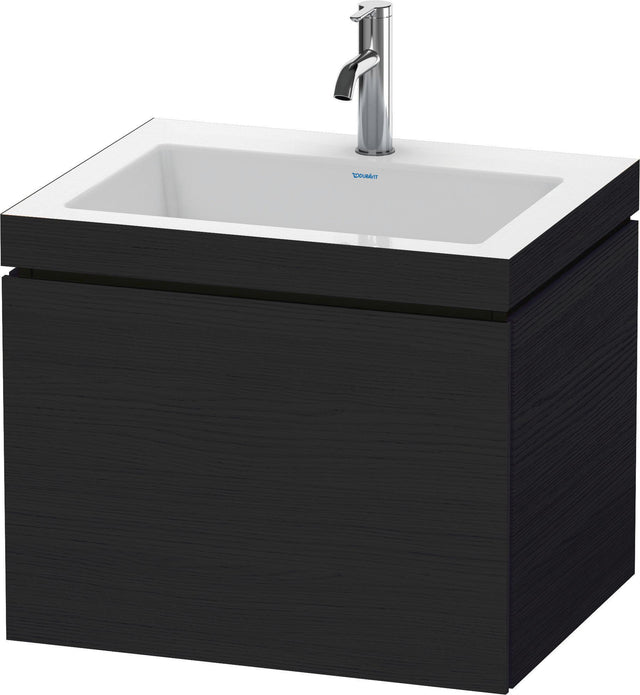DURAVIT L-Cube Waschtischset mit Vero Air 600 mm, Eiche Schwarz, wandhängend, 1 Auszug, c-bonded