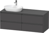 Duravit Ketho.2 Waschtischunterbau 1400 mm betongrau matt mit 4 Schubkästen