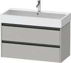 betongrau matt / 2 Schubkästen / Waschtischunterbau