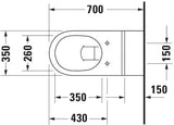 DURAVIT Architec Wand-WC 700 mm Tiefspüler barrierefrei mit HygieneGlaze weiß