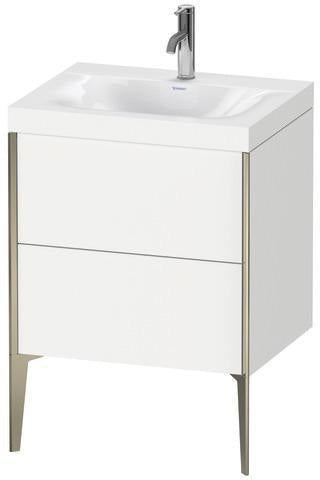 Duravit Möbelwaschtischset XVIU 600x480mm mit Viu Waschtisch und Nussbaum-Einrichtungssystem