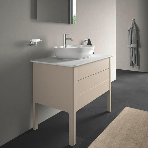 Duravit Luv Waschtischunterbau bodenstehend 938 mm mit Schubkasten und Auszug in Weiß Seidenmatt