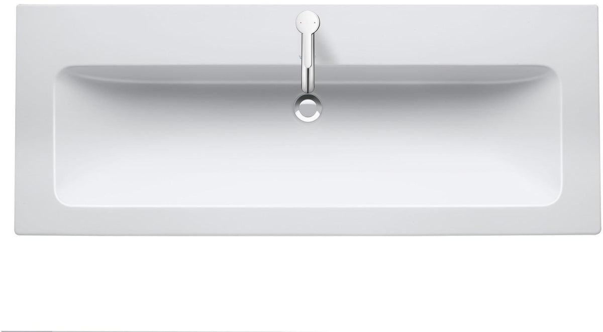 DURAVIT ME by Starck Möbelwaschtisch 1230 mm, 1 Hahnloch mittig, mit Überlauf, weiß