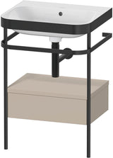 DURAVIT Happy D.2 c-bonded Waschtischset mit Metallkonsole, 575 mm, Weiß
