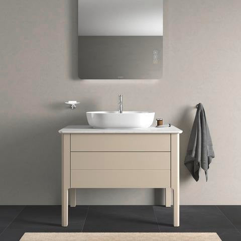 Duravit Luv Waschtischunterbau bodenstehend 938 mm mit Schubkasten und Auszug in Weiß Seidenmatt