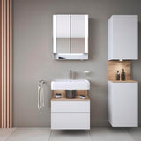 DURAVIT Qatego Waschtisch 600 mm mit Hahnlochbank und Überlauf in Weiß mit HygieneGlaze