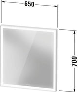 DURAVIT L-Cube Lichtspiegel 650x700 mm, graphit matt, LED, Sensorschalter, IP44